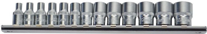 AUZGRIP - 13 PC 1/4'' SQ. DR. 6PT. SOCKET SET 